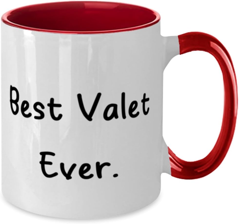 Generic Inspire Valet Gifts, Best Valet Ever, Birthday Two Tone 11oz Mug For Valet from Colleagues, Red