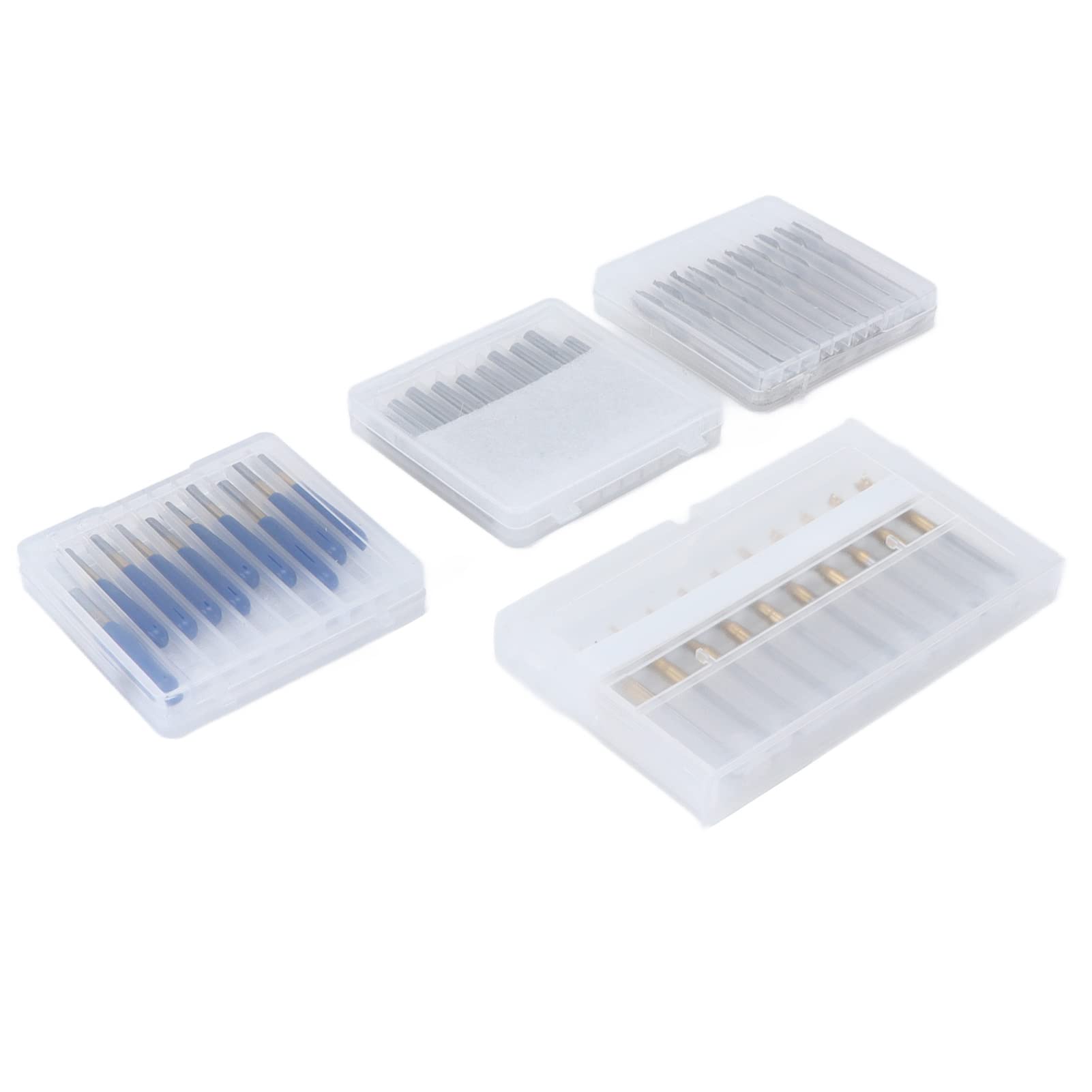 FTVOGUE Set di 40 Frese per Fresa CNC in Acciaio Ad Alta velocità, Gambo da 1,8 Pollici, 4, per Incisione PCB, Taglio in Plastica, Legno, Fresa a Punta Piatta, a Punta Sferica