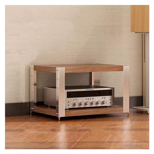 HDYZJQ Heavy Duty Audio Shelf Rack Cabinet for Home Theatre/Office - Stereo Rack with Adjustable Shelf, 1/2/3-Tier Large Capacity Record Player Console (Size : 1 Tier)