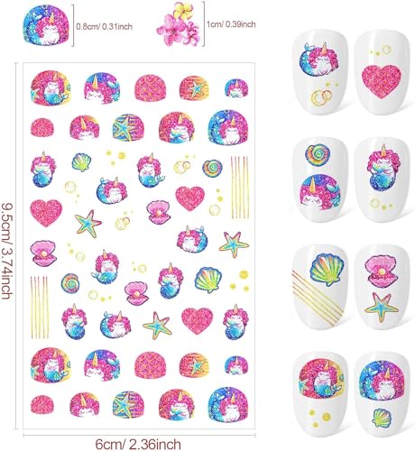 Rosymormor 14 Arkuszy Naklejki paznokcie Księżniczki Dzieci Dziewczynek, Samoprzylepny 800+ Wzorów Naklejki Paznokcie do Dekoracji Paznokci Upominki na Przyjęcia Urodziny Halloween Boże Narodzenie