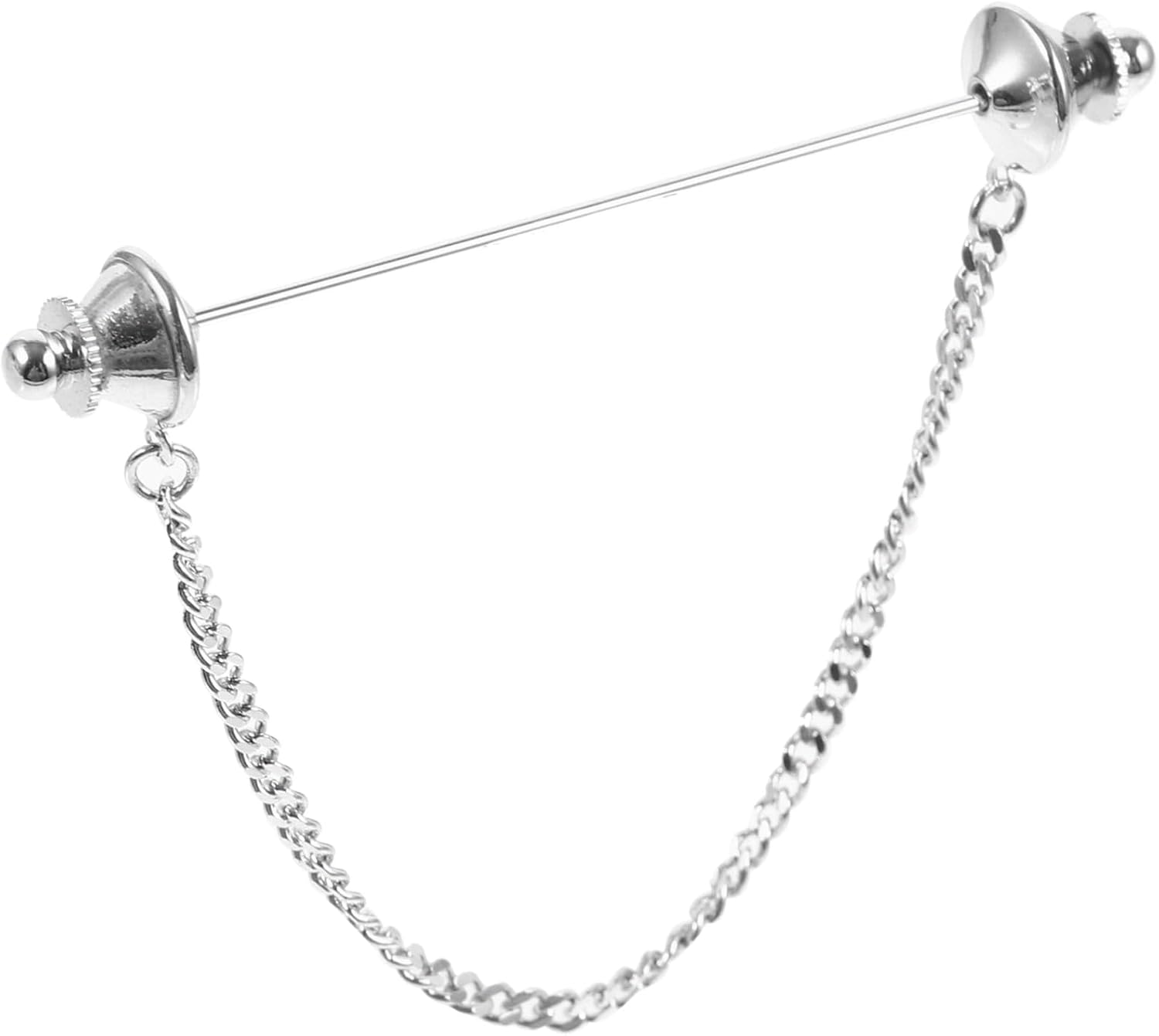Holibanna Decorative Metal Collar Bar Brooch Pin with Chain for Men Versatile Necktie Pin Accessory for Shirts and Ties Chic Occasions