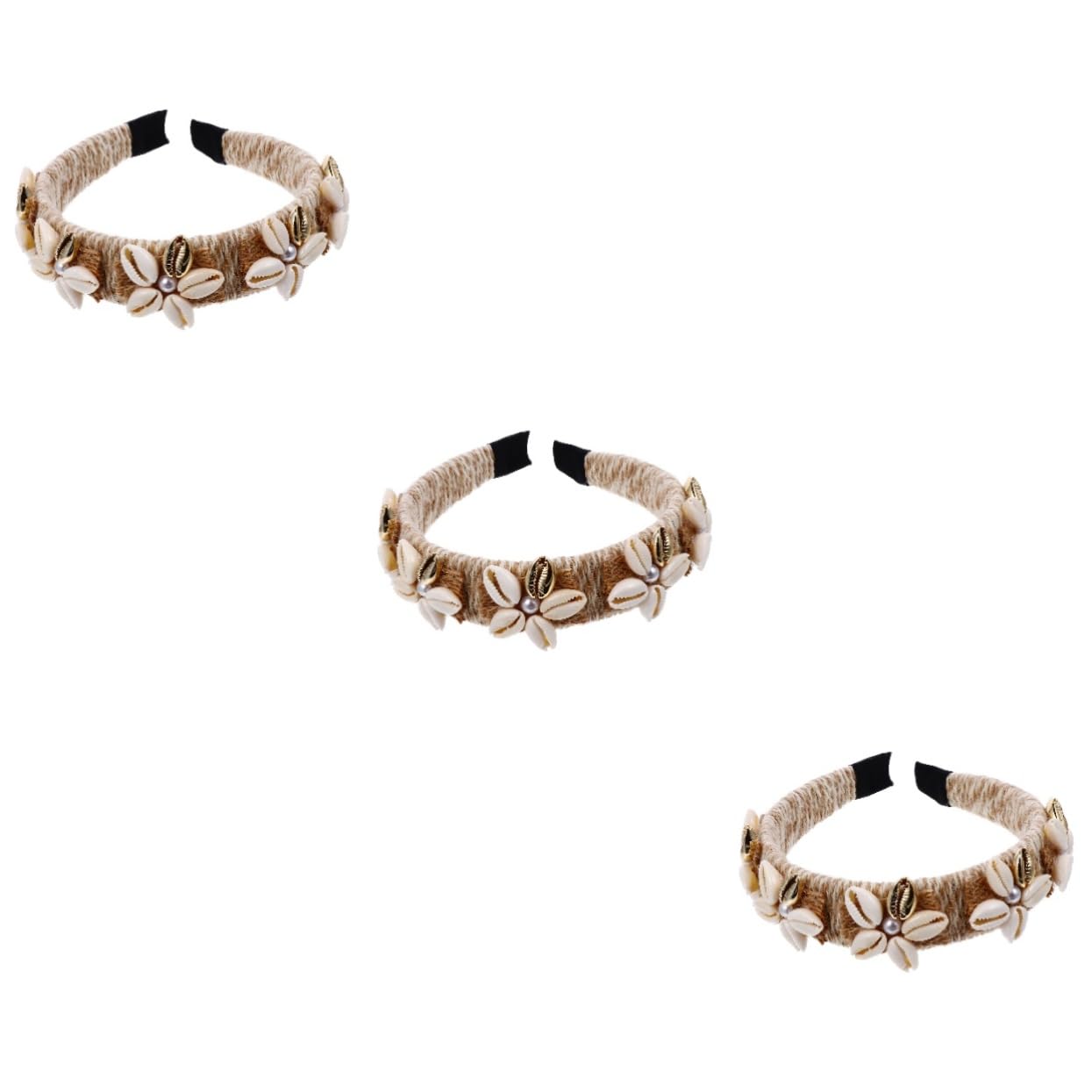 FRCOLOR 3 Diademas De Conchas Marinas Para Mujer Tocado De Conchas Marinas Diademas Anchas Y Cómodas Accesorio De Playa