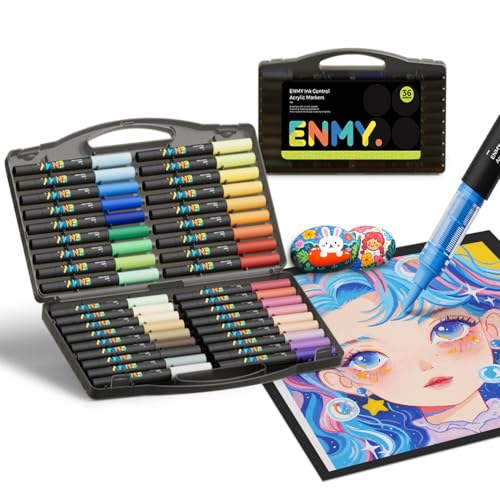 Amazon | ENMY 36色セット 直液式 アクリルマーカー イラストマーカー