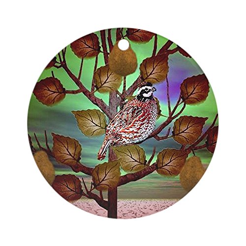 CafePress Partridge in A Pear Tree Round 4" MDF Holiday Ornament