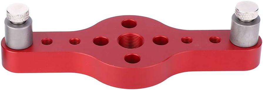 Hole Punch Locator Tool, Aluminum Alloy Material, DIY Woodworking with 3Pcs Drill Bushing 6mm, 8mm, 10mm, Easy to Operate, for Punching Accuracy Improvement (Red)