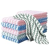 Paquete de 10 Paños de Cocina, Trapos de Limpieza Secado rápido de Terciopelo Coral, Reutilizables, Toallas Multiusos...