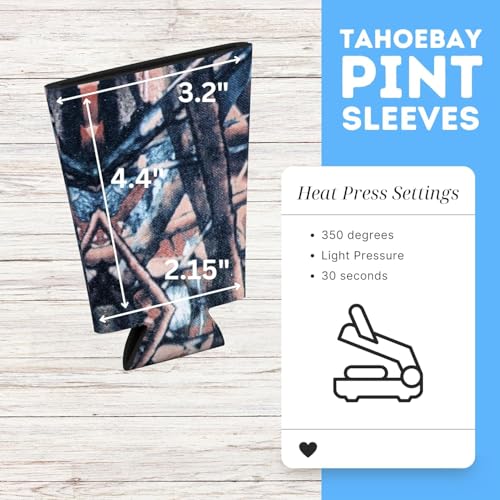 Image of TahoeBay Blank Pint Glass Sleeves, Beer Coolers, 6-Pack, Camo | Insulating Foam Cooler, 16oz Collapsible Tapered Beverage Holder, Bar Cup Insulator for Transfer Vinyl, HTV, Sublimation, DTF