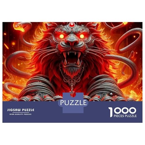 Rompecabezas de león ardiente con 1000 piezas para potenciar tu creatividad 2