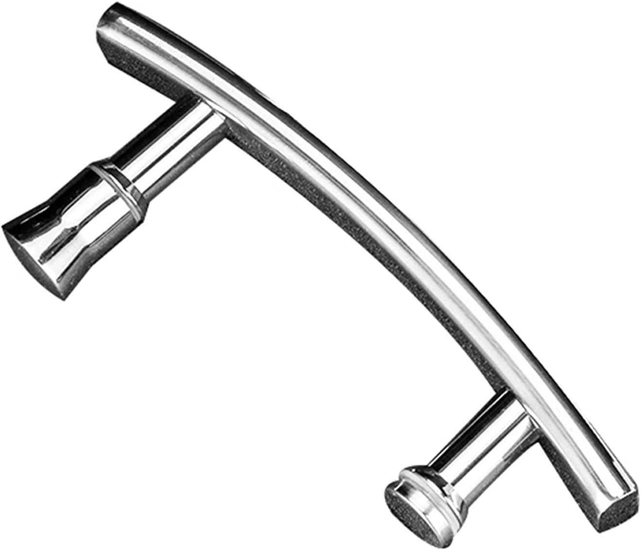 Poignées de porte de douche tubulaires en acier inoxydable poli pour verre - Lot de 2
