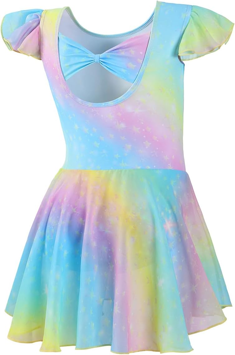 DIPUG Girls Ballet Leotards Toddler Shiny Dance Leotard Dresses