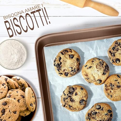 NutriChef Set 2 Teglie da Forno Antiaderente, Acciaio al Carbonio Lucido, Bordi Rialzati, Senza PTFE, PFOA e PFOS - immagine 6