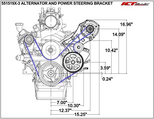 Ict Billet Ls Truck Suv Driver Side Alternator/Power Steering Pump Bracket Compatible With 1999-2014 Silverado Sierra Yukon Tahoe Express Suburban 1500 2500 3500 551519X-3 #TOP1