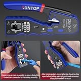 XUNTOP RJ45 Crimp Tool Kit, Ethernet Crimping Tool for Cat5/Cat5e/Cat6/Cat6a/Cat7 Cables with Wire Tester, 50 Gold-Plated RJ45 Pass Through Connectors, 50 Protective Boots & Mini Stripper for Fast - Image 6