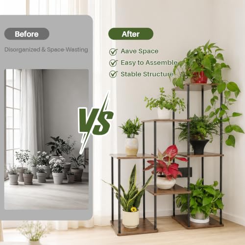 Aurolaimi Plant Stand Indoor, Large Tiered Plant Shelf for Mutiple Pots — view 5