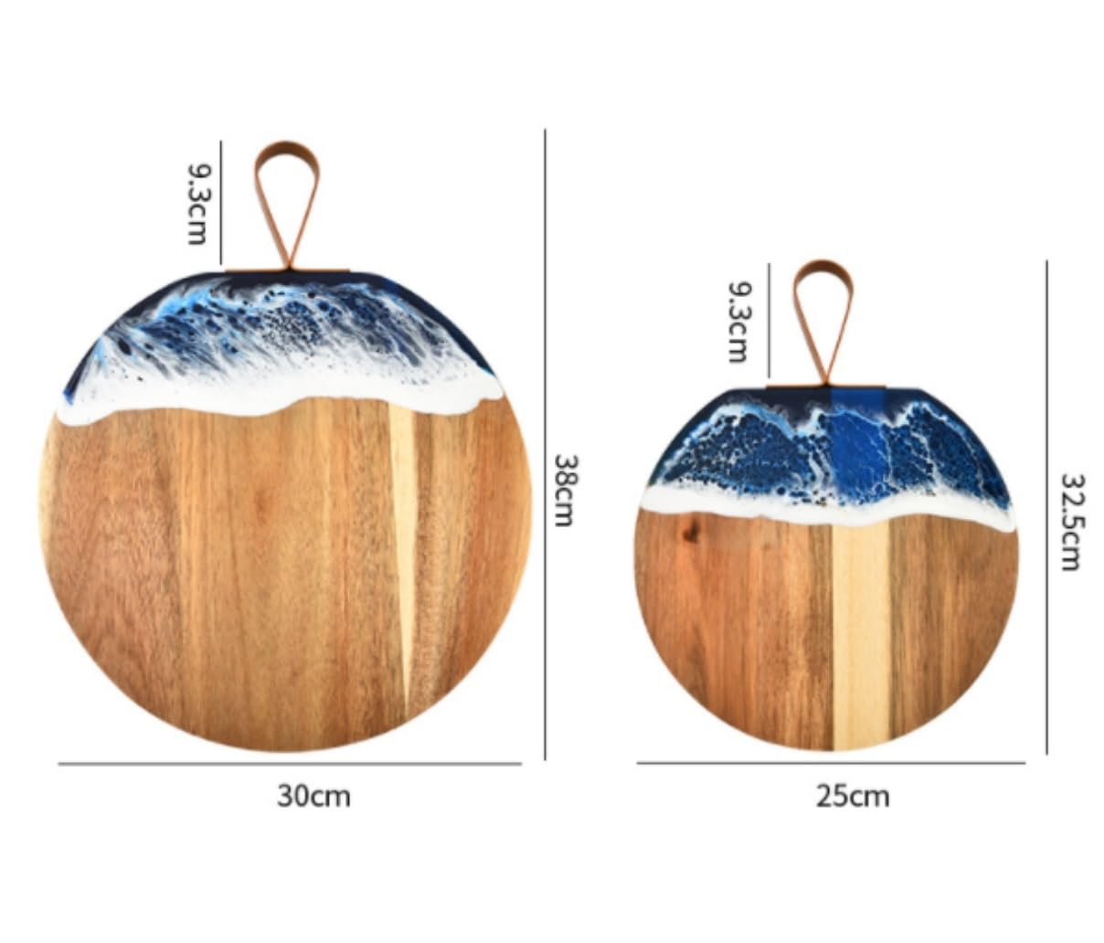 Tabla de Corte Profesional Tabla de Cortar de Madera con Mango, Tabla de Cortar Decorativa, Tabla de Servir de Madera para Pizza, Queso, Carne y Fruta Resistente y Antideslizante(30 * 38cm)
