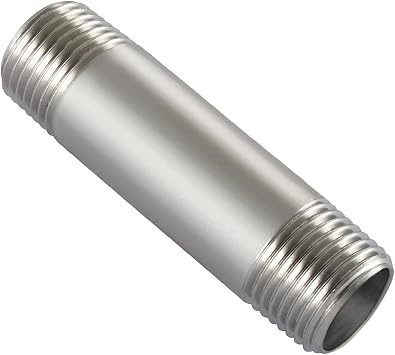 Beduan Stainless Steel Pipe Fittings, 3/4" NPT x 3/4" NPT Male Threaded, 4" Length Nipple Cast Pipe