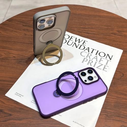 Coque magnétique mate pour iPhone 15 Plus avec anneau de support - 5