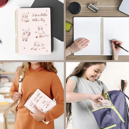 Image of Cute Spiral Notebook 8.5 x 11 Graph Paper Journal A4, Dog