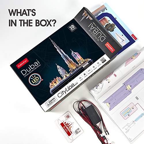 Cubicfun 3D Puzzles For Kids Ages 8-10 Led Dubai Cityline, Arts And Crafts For Kids Ages 8-12 Stem Projects For Kids Ages 8-12 Gifts For 8 Year Old Toys For 8 Year Old Girls Lighting Architecture #TOP6