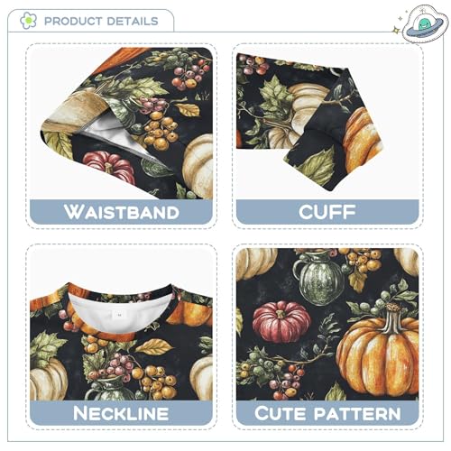 JUNZAN Autumn Pumpkins Little Kids Pullover Hoodie Fleece Sweatshirt With Hoodie Sports 4T3