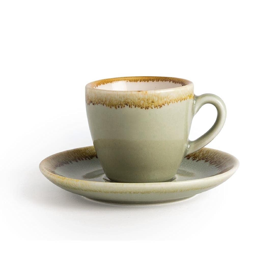 Olympia Kiln Espresso Saucer Moss (Pack of 6) - Porcelain Tea, Coffee Small Plate for Cups GP477, Green, 115(diameter )mm - Image 3
