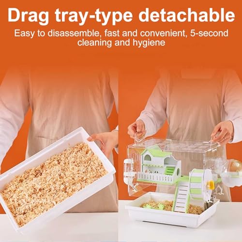 Cage portable pour rat, hamster nain, 2 couches, habitat pour petits animaux pour gerbilles, souris et hamsters nains syriens