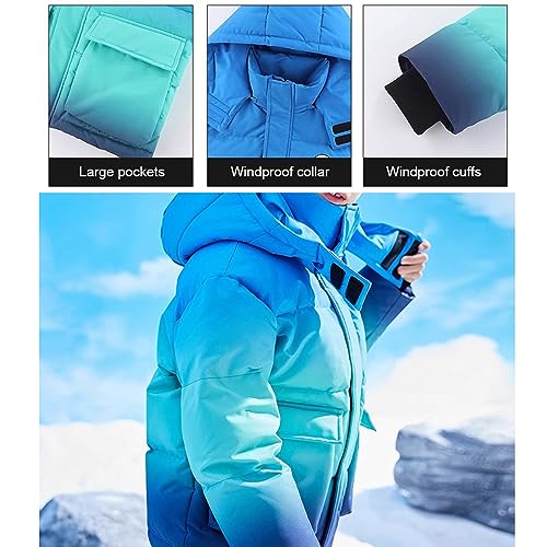 GAGALU Jaqueta curta gradiente fresca, jaqueta moderna à prova de vento para trabalho infantil, Azul