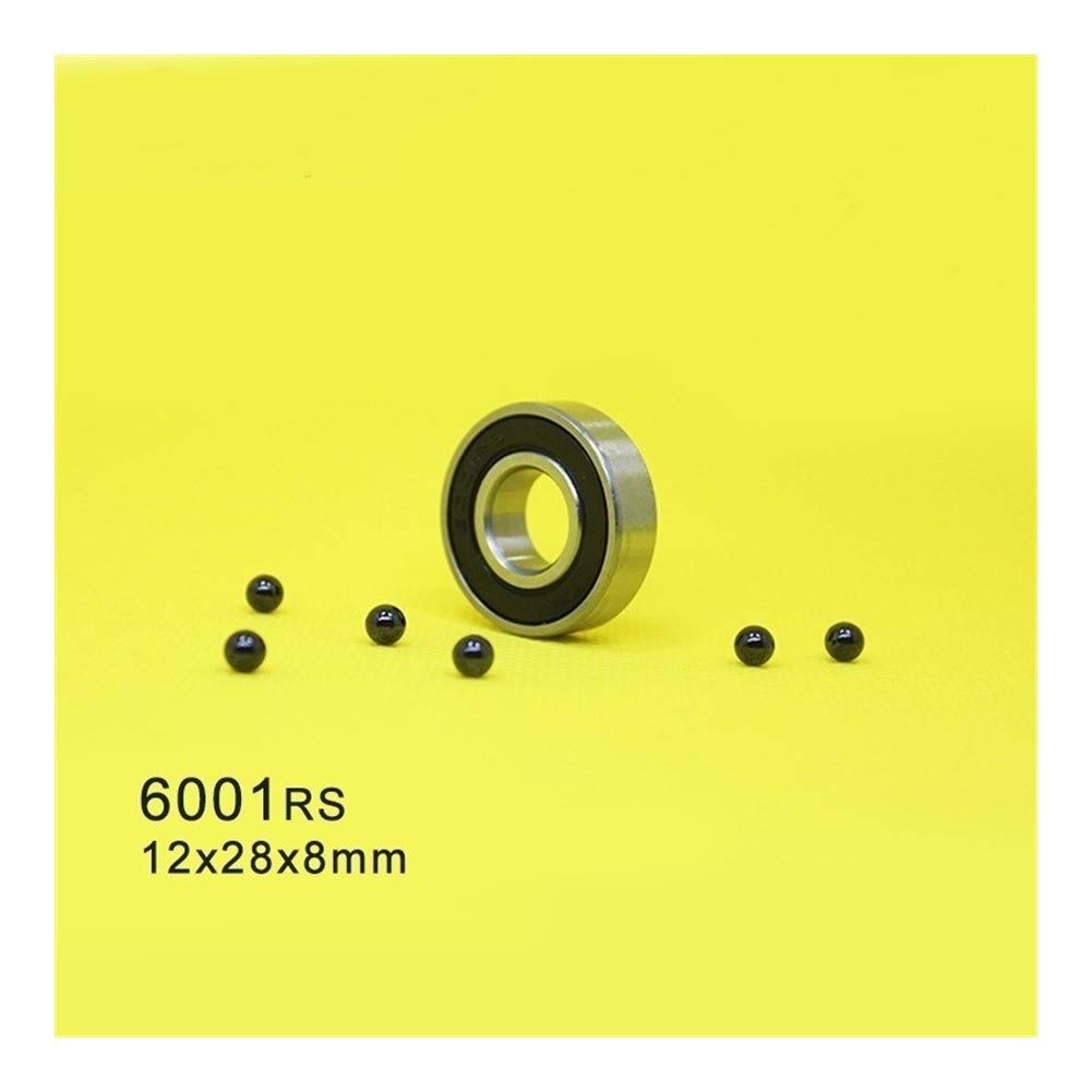 JUN-STORE Ball Bearings 6001RS 6001-2RS Hybrid Ceramic Bearing 12 * 28 * 8 mm ABEC-5 1PC Bicycle Bot