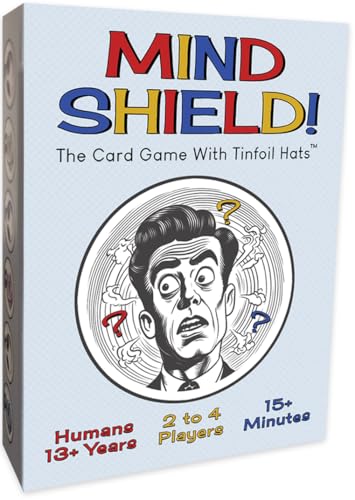 Crixus Games ¡Escudo mental! El juego de cartas con sombreros de papel de aluminio, a partir de 13 años, 2-4 jugadores, tema de conspiración alienígena OVNI, perfecto para cumpleaños o un divertido