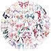 Bows Aesthetic Stickers for Girls, 50PCS Vintage Anime Bow-Knot Stickers, Vinyl Waterproof Pink Bows Stickers for Water Bottle Laptop Scrapbook Journal, Gifts for Kids Teens Women