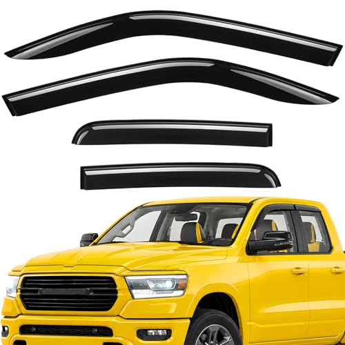 Extra Durable Window Deflectors Tape-On Window Visors Rain Guards Fit for Dodge Ram 1500 2019-2026 Quad Cab, Sun Visors, Wind Vent for Shades, Exterior Car Accessories - 4pcs. AG0035 by AEROGUYS - Used condition - US$38.91
