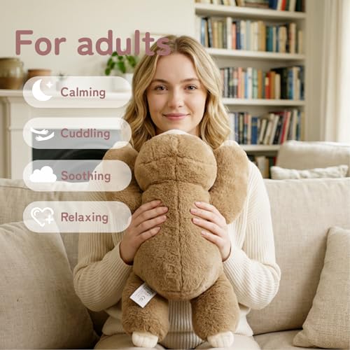 Image of Niuniu Daddy 26 inch | 5LB Sloth Weighted Stuffed Animals for Adults Kids, Brown Sloth Weighted Lap Animal Plush Toy, Body Pillow for Every Comfort with Bag Stickers as Gift for Christmas Birthday