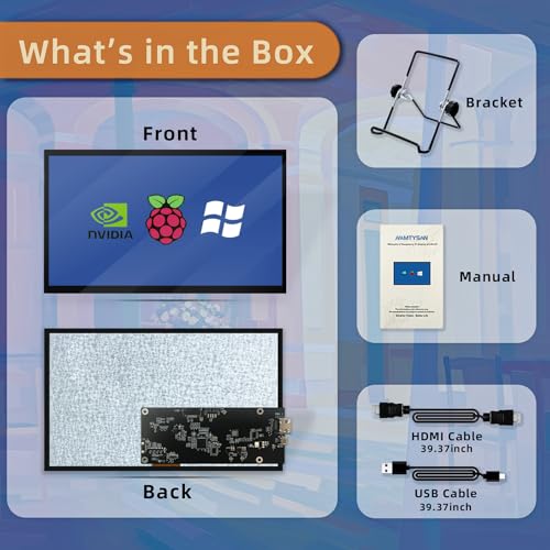 Image of HAMTYSAN 10.1 Inch Raspberry Pi Screen 1024x600 HDMI Monitor IPS Screen Display Secondary Monitor Extend Monitor for Raspberry Pi 5 /4 /3 /2 /Zero /B /B+ Win11 /10 /8 /7, (Non-Touch), Driver Free