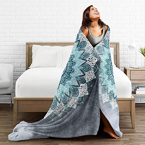 Throw Blanket Boho Soft Flannel Blanket Warm Blankets Mandala Bohemia Lightweight Tufted Fuzzy Flannel Fleece For All Seasons,Bed Couch/Sofa/Chair,60"X50" #TOP3