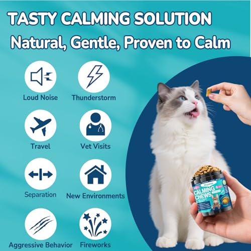 Woyamay Calming Cat Treats, 500 Crunchy & Creamy Cat Calming Treats, Natural Calming Treats for Cats, Calming Chews for Cats to Help Cats Stay Relaxed, Tasty Cat Calm Chews for Cats, Chicken Flavor - Image 4