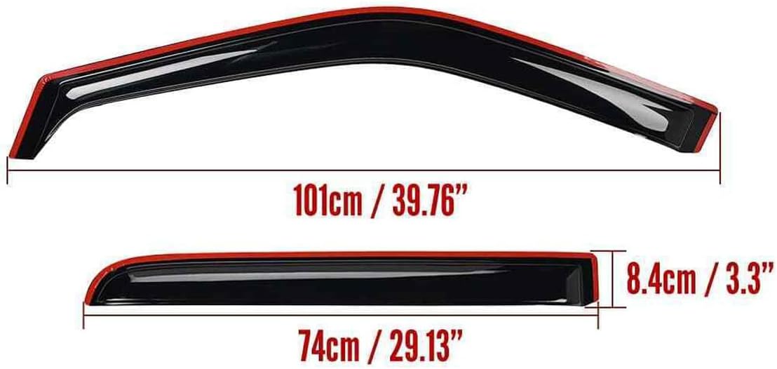 Window Visor Fit for F0RD F150 2015-2024 2 Door Window Visor Tape on