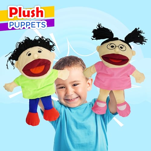4E's Novelty Multicultural Hand Puppets for Kids - 8 Pack with Movable Mouth, Bulk Soft Plush Puppets for Kids Ages 4-8, for School Home Theater Shows, Teachers Classroom Supplies by 4E's Novelty - Image 6