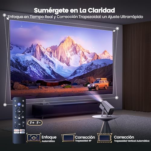 Miniatura 5 de Smart Proyector 4k Netflix Oficial Dolby E-Focus Auto Keystone Wifi Bluetooth 1080p Nativo Proyector Portátil, Full Hd Proyectores Con Zoom Del 50 , Giratorio 360 Para Móvil Pc Cine En Casa