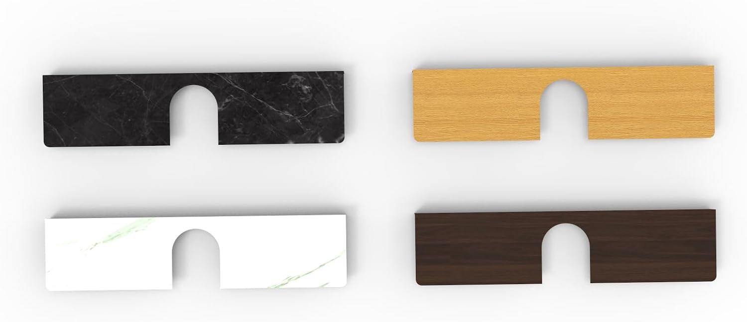 Bathroom Sink Shelf Over Faucet, Waterproof Stainless Steel, Wood Grain and Stone Pattern, 19.69 Inch Organizer for Toothbrush and Soap (Green White Marble)
