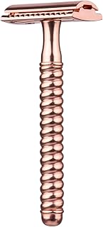 Lâminas de barbear de aço inoxidável de borda dupla Conjunto de navalhas de barba de segurança Remoção manual do bigode Ferramenta tradicional de barbear para viagens em casa de hotel navalha,lamina de barbear,navalha de segurança,navalha de barba,navalha de metal Rose Gold