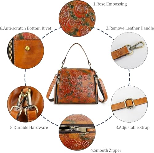 Sac besace vintage marron pour femme active avec bandoulière et organiseur - 5
