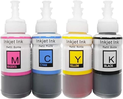 Kit com 4 Cores de Tinta Compatível Corante para Epson Ecotank - 70 ml cada