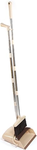 Hub City Industry - Juego de escoba y recogedor de alta resistencia con mango largo comercial para vestíbulo, hogar, oficina, suministros de