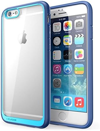 iPhone 6s Case, Scratch Resistant i-Blason Clear Halo Series Also Fit Apple iPhone 6 Case 6s 4.7 Inch Hybrid Bumper Case Cover (Clear/Navy)