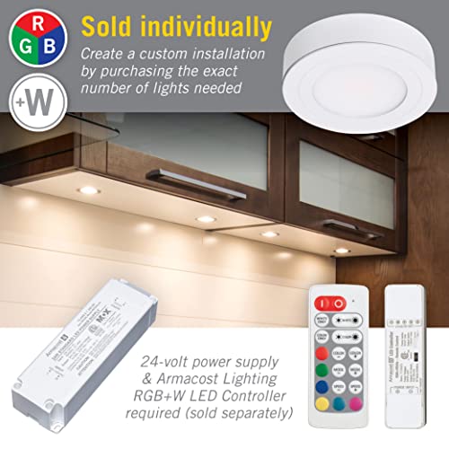 Image of Armacost Lighting PureVue Dimmable LED Undercabinet Puck Light, RGB+W, Black 263413