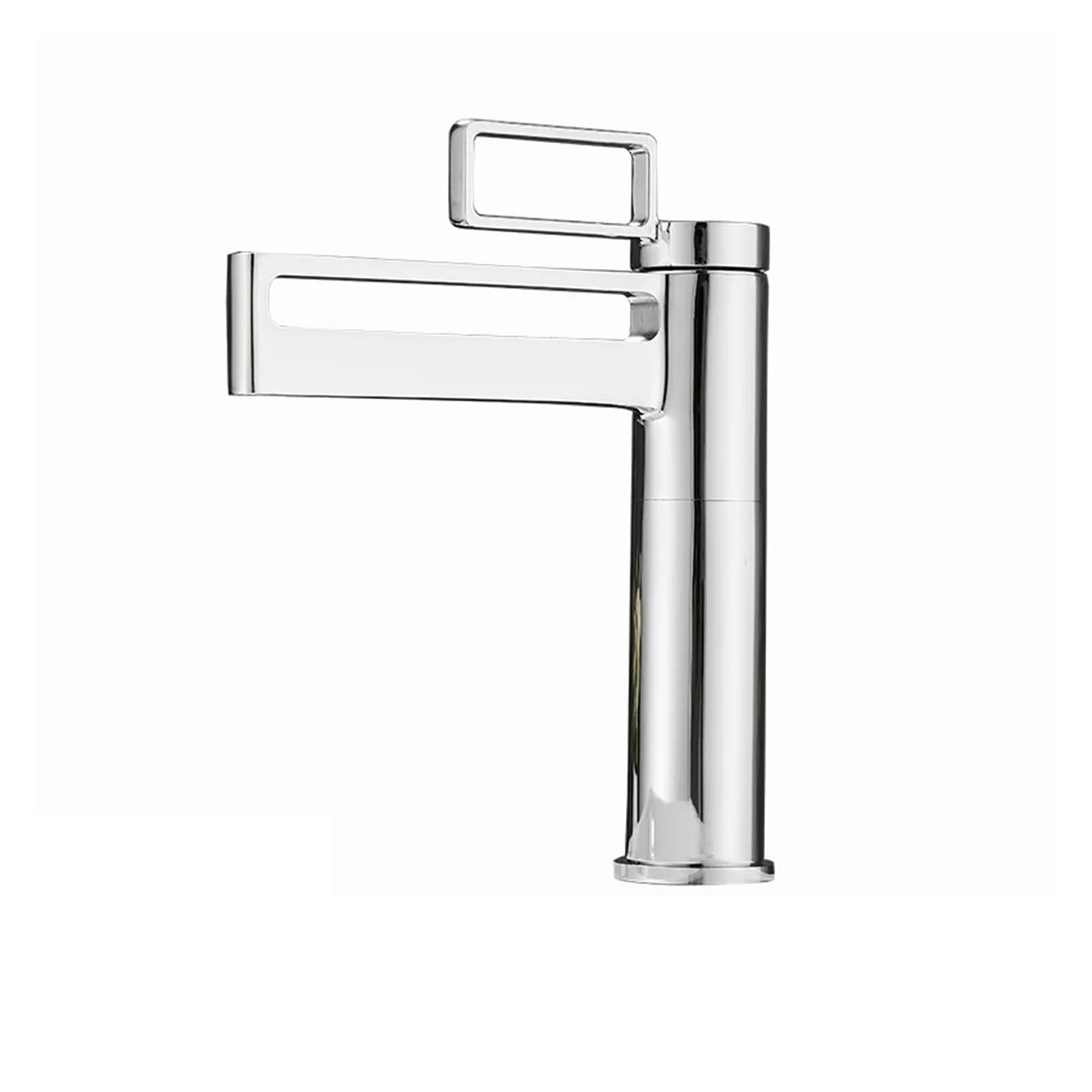 DFGHNBVC Black Tall Bathroom Basin Taps Single Handle Waterfall Faucet Solid Brass Basin Mixer Tap - Hollowed Out Design Water Tap Mixer Tap Faucet,Chrome-Short