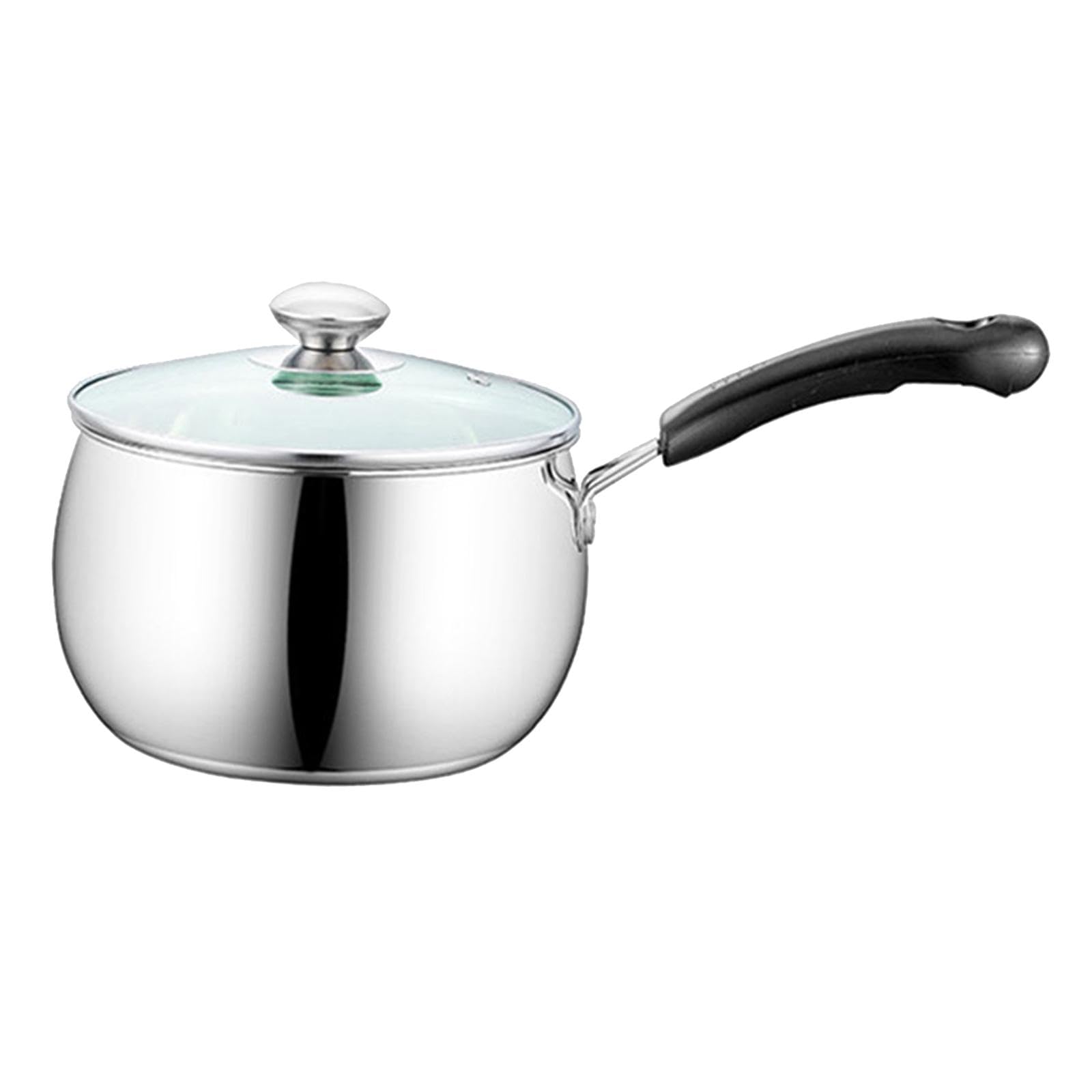 Casserole en acier inoxydable 22cm avec couvercle en verre de qualité supérieure