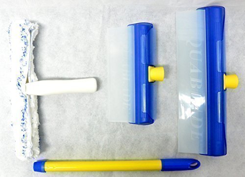 AquaBLADE Set Nr. 1 - 1 x Kleiner et généreuse Essuie-glace avec Lèvre de silicone, Canal externe Réservoir récupération l'eau, 