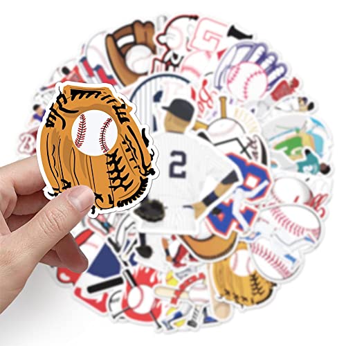 Baseball Game Stickers |50 Pcs Baseball Waterproof Vinyl Decals For Water Bottles Laptop Luggage Cup Computer Mobile Phone Skateboard Guitar Helmet Snowboard Décor #TOP4