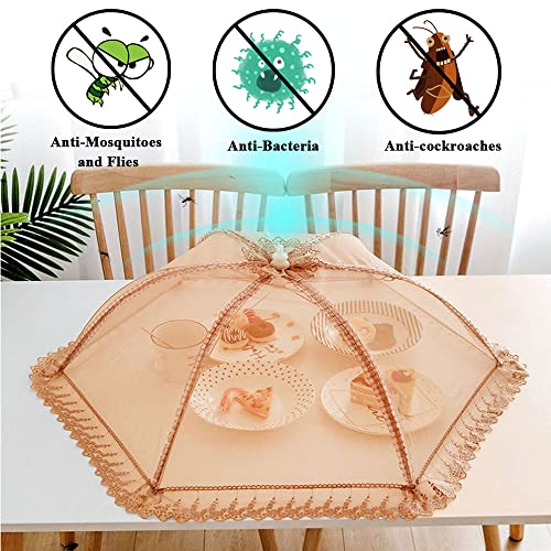 3 Pack Mesh Food Covers for Outside & Indoor, Encrypted Mesh Screen Round Food Tent to Keep out the Flies, Pop-Up & Collapsible Junvaia Net Plate Serving Cover for Outside, Picnic Camping Accessories - image 2